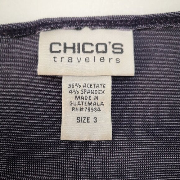 Chico's Travellers Ladies Size 3 = (approx. US Large) Purple Open Cardigan - Picture 3 of 6